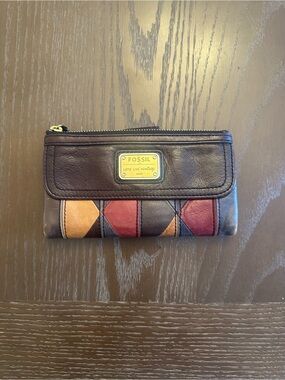 Fossil vintage patchwork wallet clutch